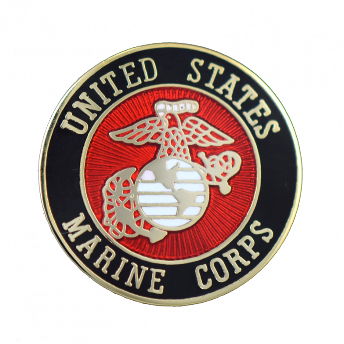 Full Color USMC Round Lapel Pin - The Marine Shop