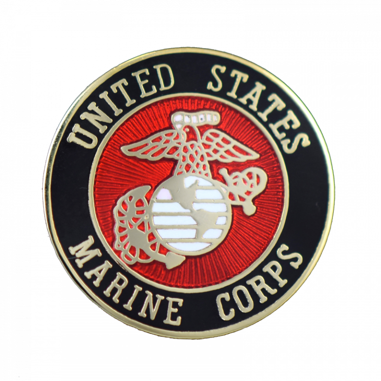 Full Color USMC Round Lapel Pin - The Marine Shop