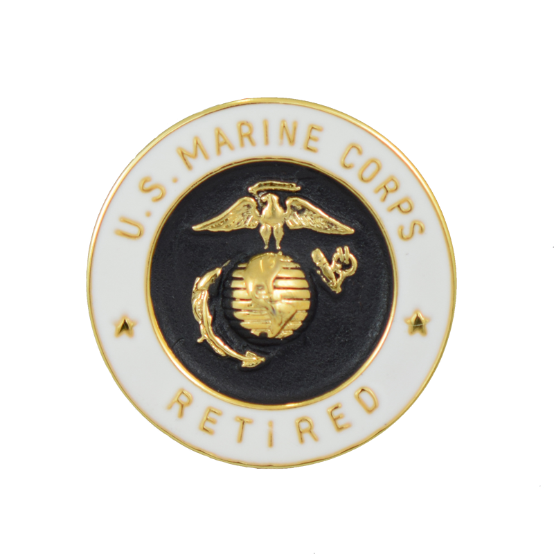 Pinmart's Gold Plated USMC Marine Corps Letters Military Lapel Pin