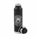 Black Marine Corps Logo Water Bottle with Screw On Cap