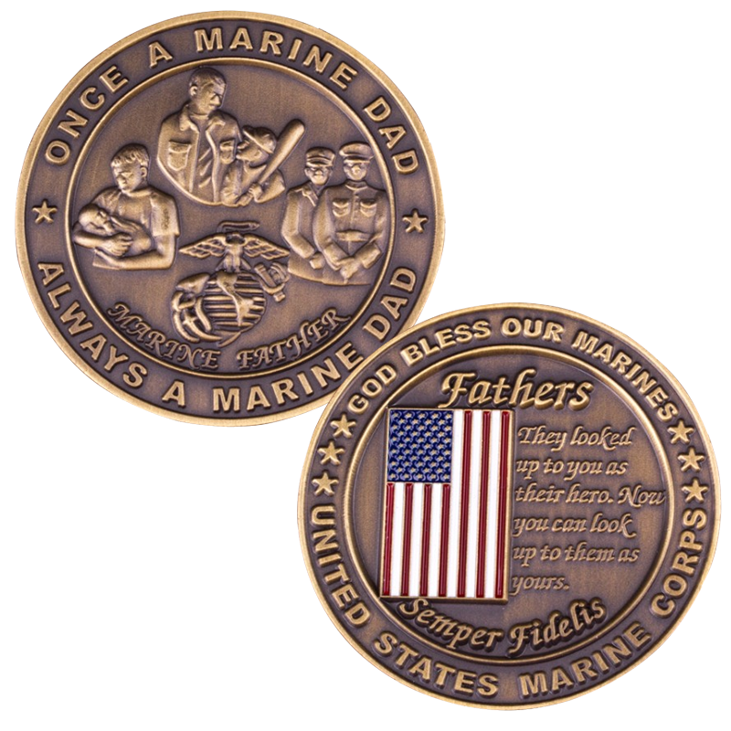 Marine Corps U.S USMC Challenge Coin My Dad Fights for our Freedom 