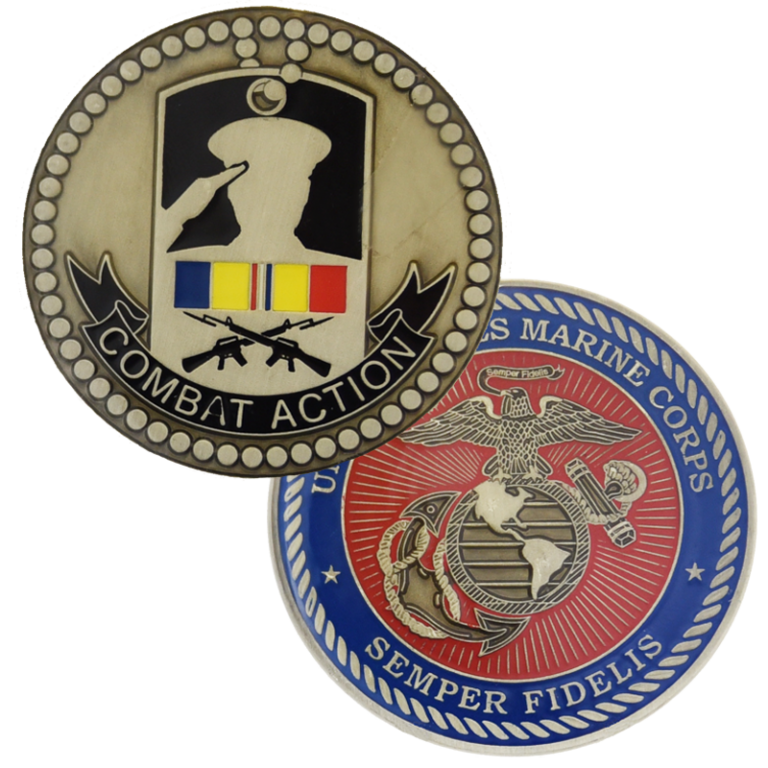 Combat Action Ribbon Challenge Coin 