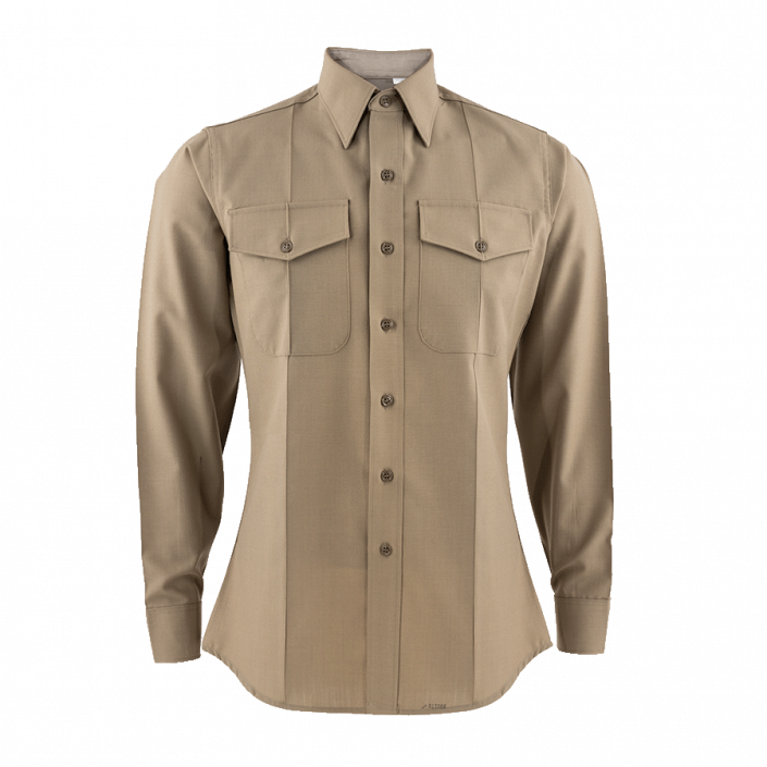 Long Sleeve Khaki Shirt (Male) - The Marine Shop