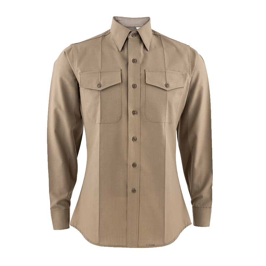 Long Sleeve Khaki Shirt (Male) - The Marine Shop