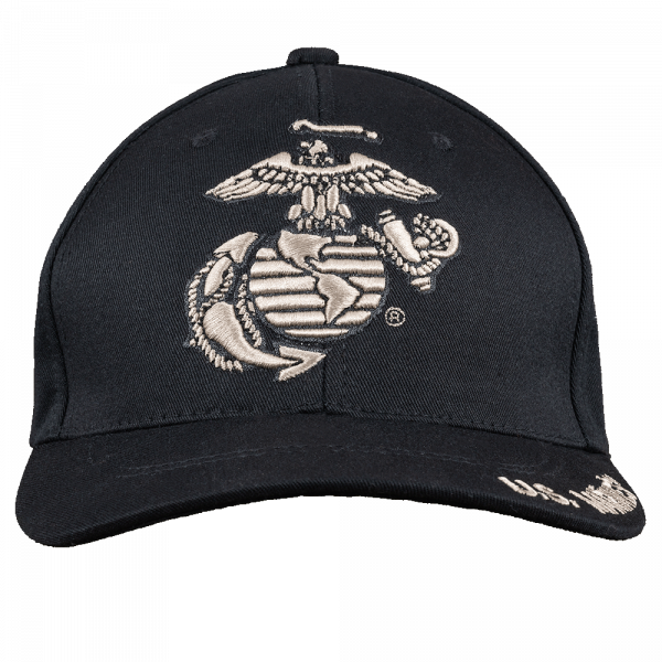 Black US Marines Hat with EGA - The Marine Shop